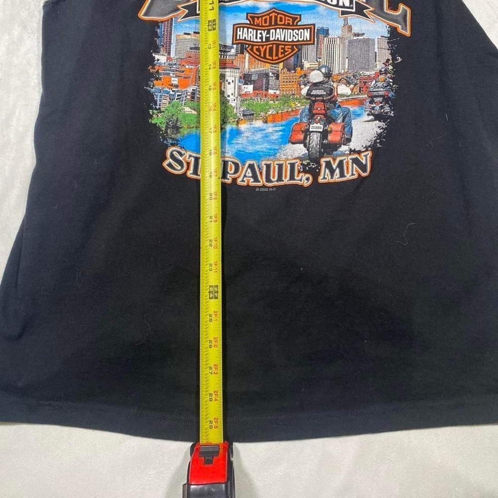 Harley Davidson St Paul MN Sleeveless TShirt Biker Mens Black Cut Off Muscle Tee - Picture 4 of 5